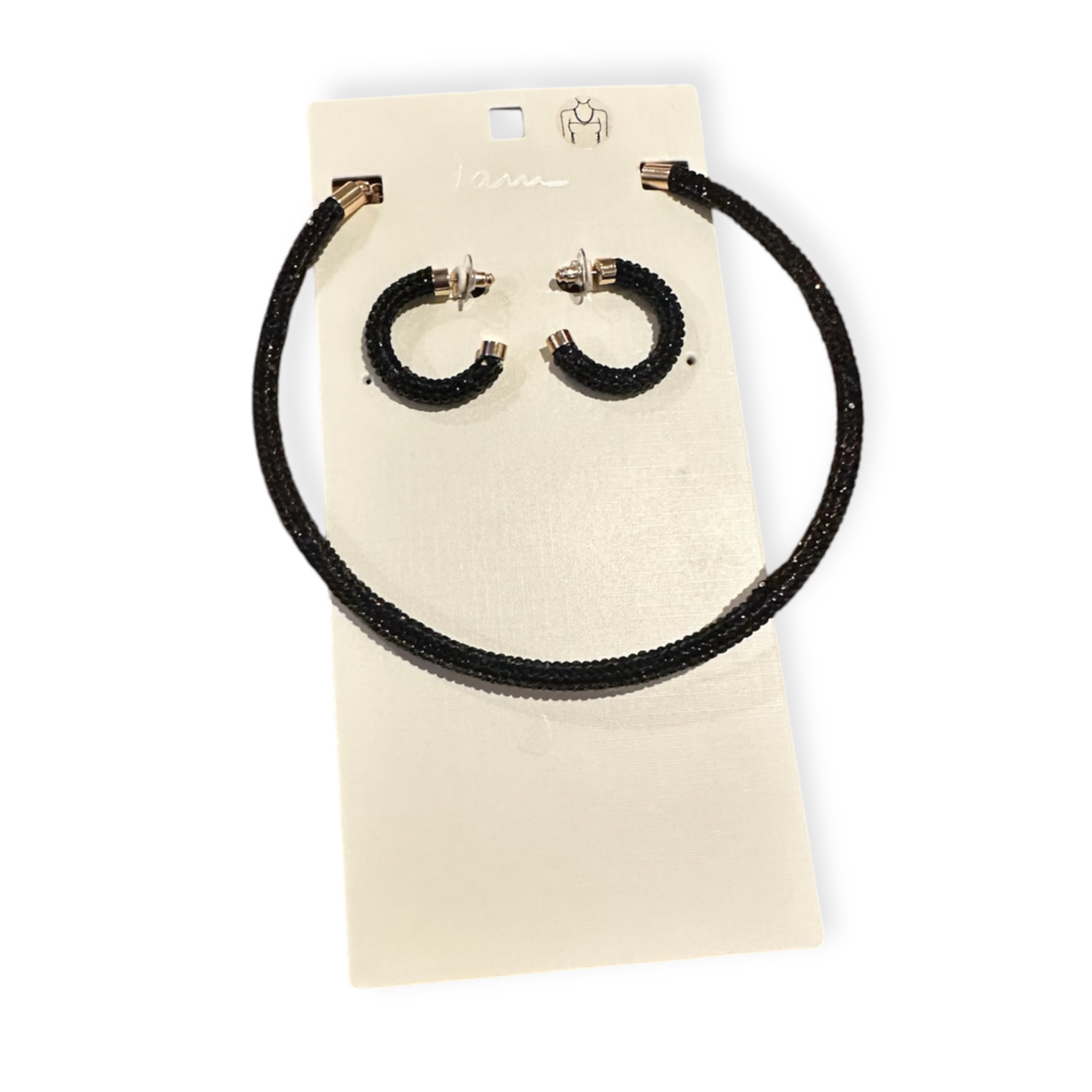 Black And Gold NecklaceEarring Set 10$